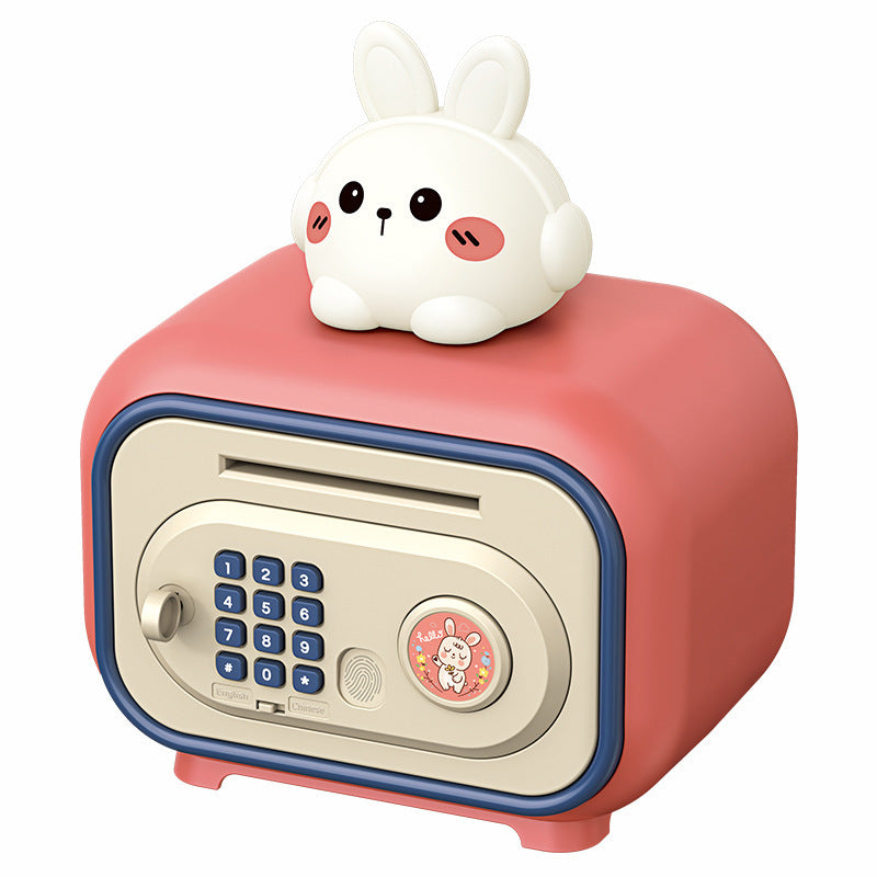 kids cartoon piggy bank multi-function large capacity dual-mode unlocking automatic sensor money-saving toy