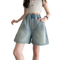 Girls' beaded denim shorts - stylish summer outfit for older kids & toddlers - lightweight, breathable, and versatile hot pants