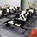 Italian living room book and newspaper chair balcony single sofa casual chair bauhaus style cow leather bench cow chair