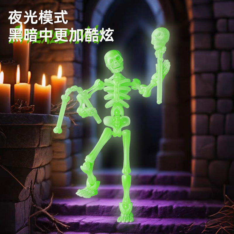 Multi-joint movable joint doll humanoid skeleton skeleton model diyassemble building block man toy small pendant