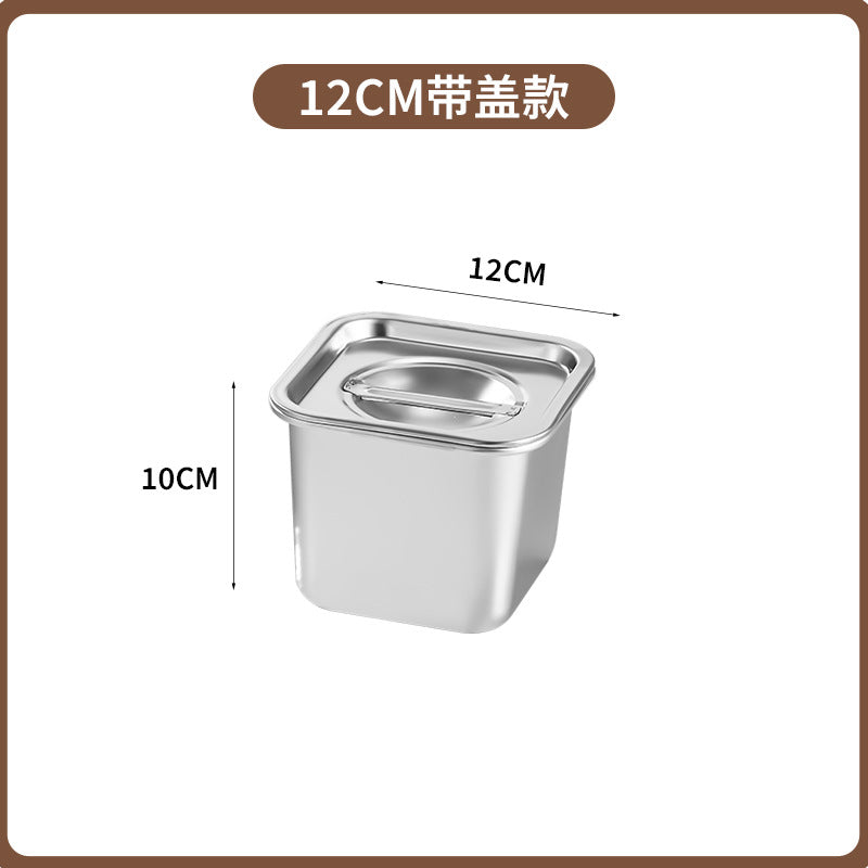 Manufacturer personalized milk tea small material basin jam bucket for home square with lid seasoning box flavor cup commercial seasoning basin wholesale