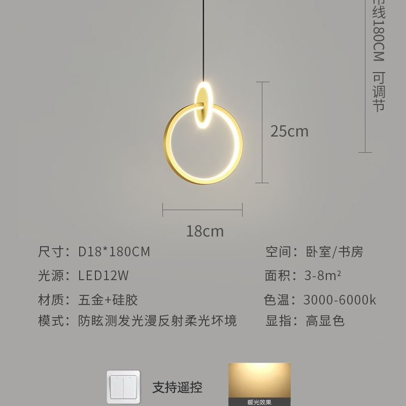 New trendy bedside pendant light, creative and unique wall lamp for bedroom, living room tv background wall, hanging wire lighting fixture