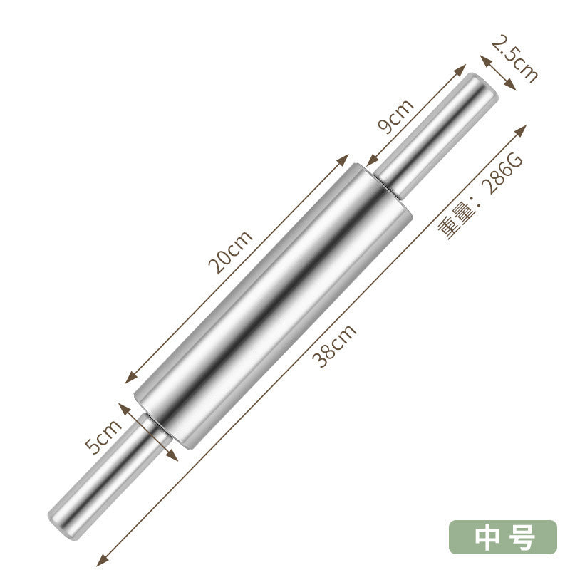 Stainless steel rolling pin - kitchen baking tool for dumplings, noodles, and more - seamless roller