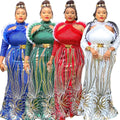 dressexport african plus size long skirt women's christmas partysexy dress