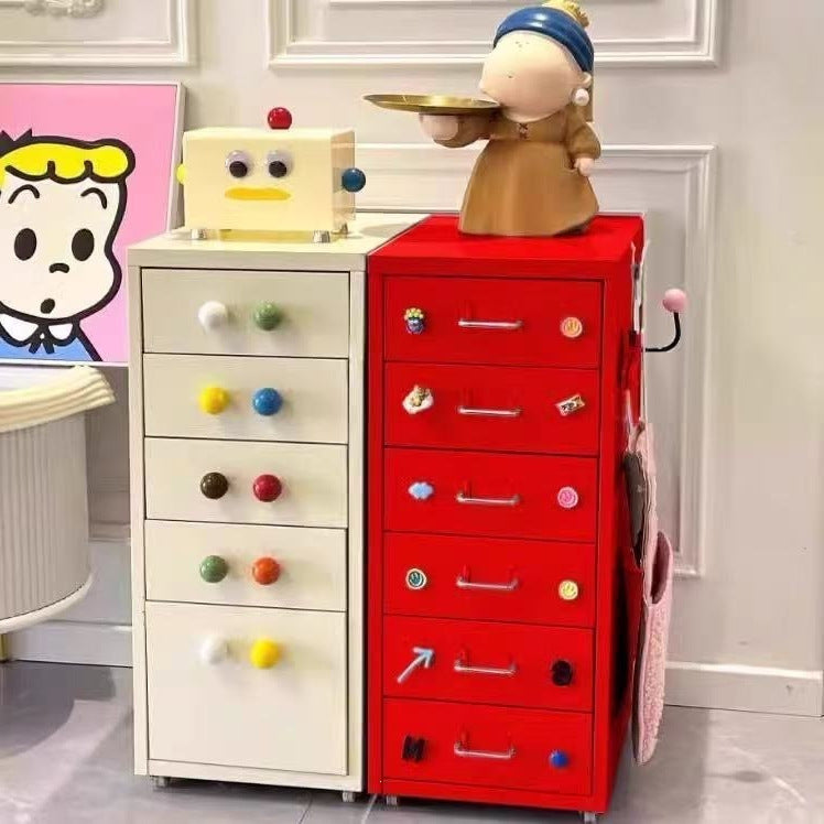 Drawer-type storage cabinet under the desk, drawer cabinet with lock, bedside table, multi-layer iron storage cabinet