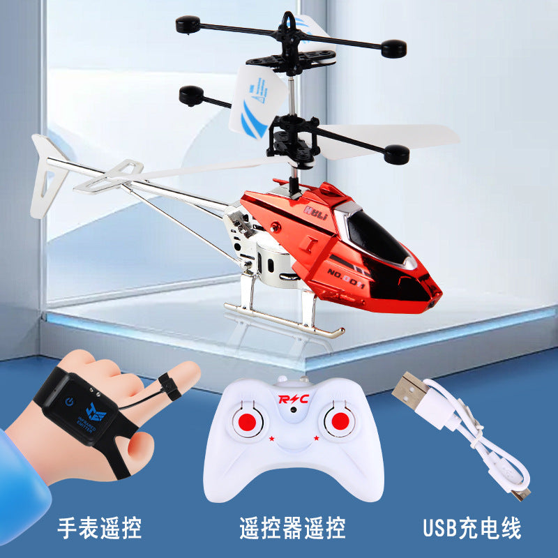 Remote control toy airplane 3.5 channel alloy rc helicopter, durable and crash-resistant with lights - cross-border wholesale