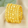 Dubai hollow-out women's luxury bangle, gold elegant ethiopian bridal wedding bracelet party gift