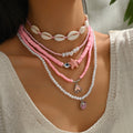 Wholesale starfish necklaces - european & american style, perfect for beach & vacation, faux pearl accents, women's layered necklace sets