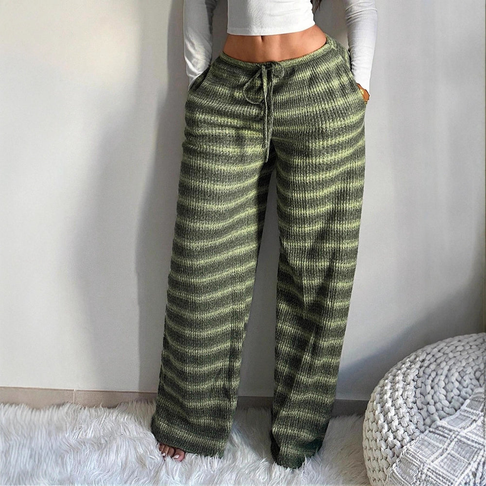 Amazon american retrostripes pantsfall and winterplaid lazy casual pants feel soft and waxy outweardrapedstraight-leg long