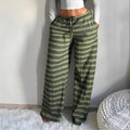 Amazon american retrostripes pantsfall and winterplaid lazy casual pants feel soft and waxy outweardrapedstraight-leg long