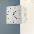 Simple and creative corner double-sided wall clock, two-sided clock, wall clock, living room silent popular corner clock neutral