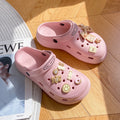 Thick sole crocs women's summer nurse heightenednon-slipsweet fairy style baotou sandals women's outwear ins trend