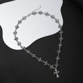Cross necklace wholesale european and american cross-border jewelry accessories women's high-end accessible luxury niche alloy autumn and winter sweater chain