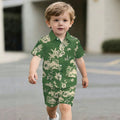 hot-selling children's short-sleeved shirt set, casual shirt set, summer simple stripes, dropshipping available