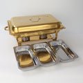hot-selling stainless steel compartmented buffet stove commercial alcohol heated insulated food container restaurant hotel