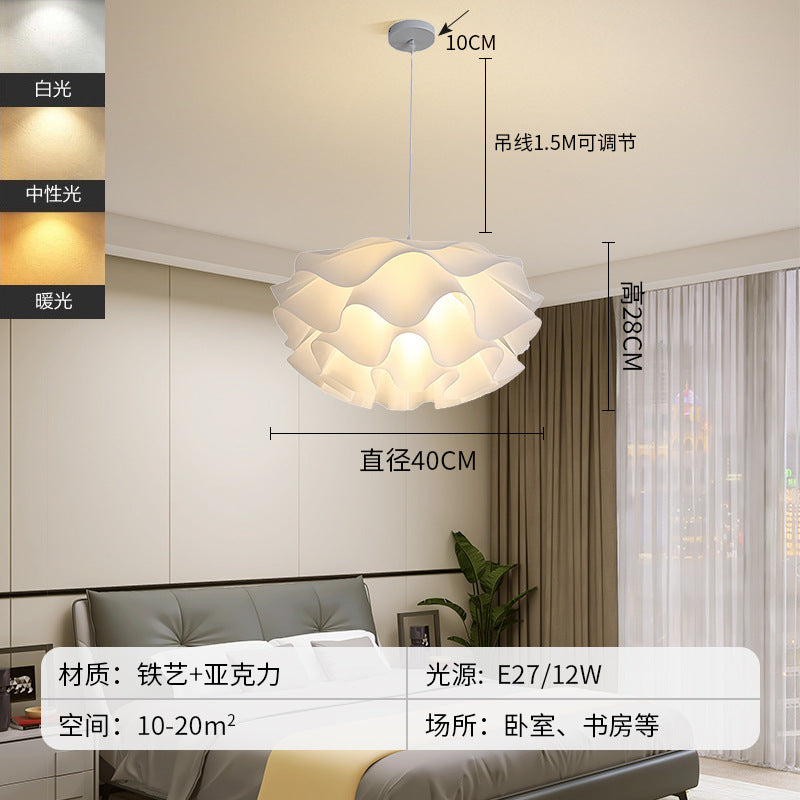 Xiaohongshu chandelier Nordic simple restaurant lighting living room warm and creative Internet celebrity pumpkin lamp master bedroom lighting