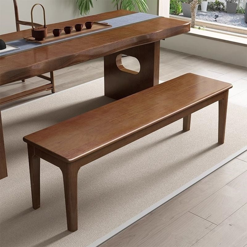 Scandinavian solid wood bench living room dining table stool modern accessible luxury log bench bed end shoe changing stool sofa tea table stool