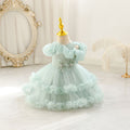 New in stock children's dress floral lace wedding dress princess dress baby girl first birthday dress kids dress