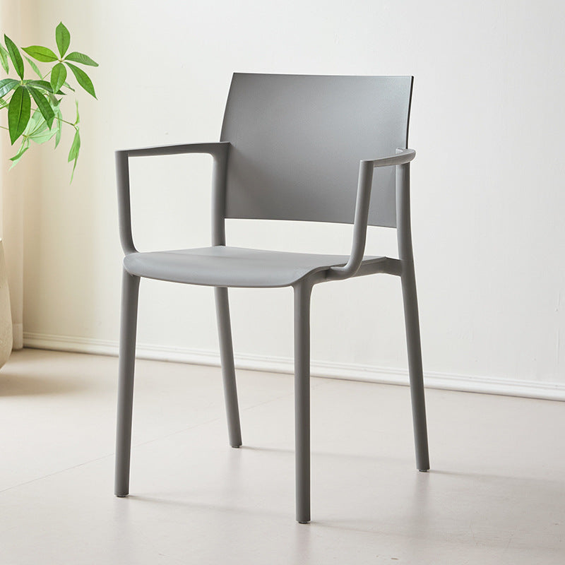 Nordic plastic chair dining table chair with armrests backrest stool restaurant commercial dining chair casual modern high backrest