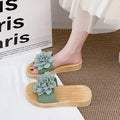 New platform sandals: 4cm wedge heel, soft sole, breathable, and stylish floral design for women