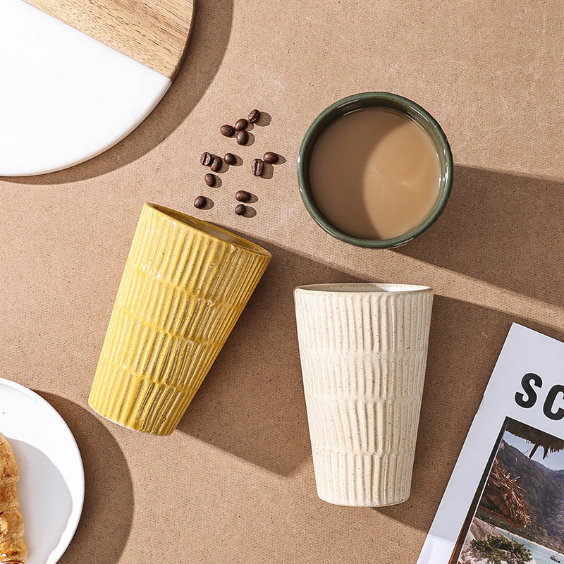 2022 new american-style creative stoneware ceramic mug - high-value, large capacity office coffee mug & breakfast cup