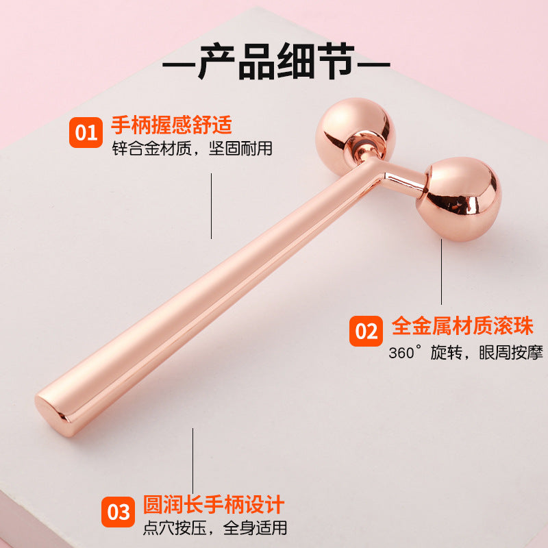 Factory direct zinc alloy roller massager - manual facial lifting & firming v-line beauty massage tool