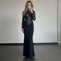 fashion style  spring new arrivalfashionlong sleevescut out breathable lacepatchworksilm hip-hugging dress