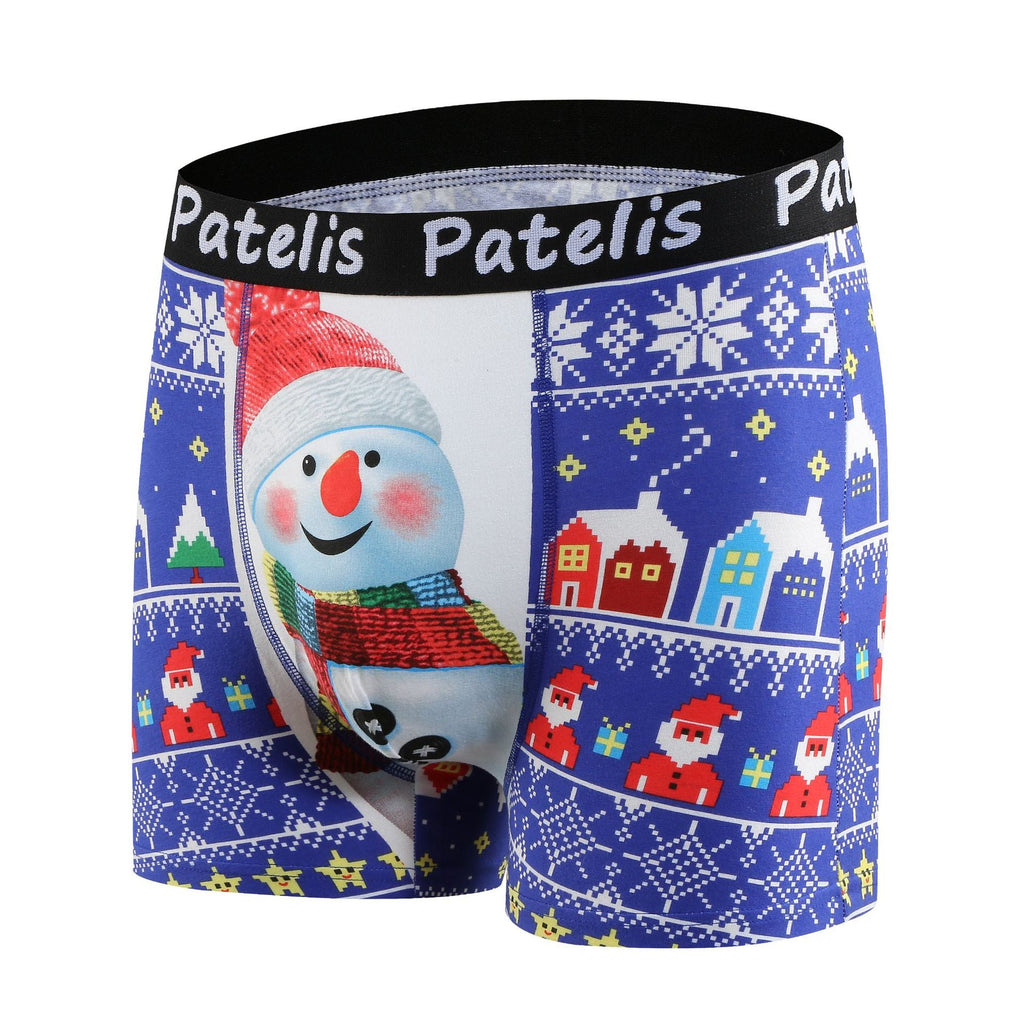 Christmas panties plus size men's boxers men's cotton plus size printed panties men's boxers