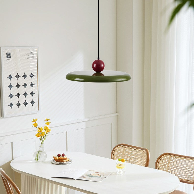 Full spectrum restaurant chandelier Nordic new creative retro flying saucer dining table bar eye protection light minimalist dining room lighting