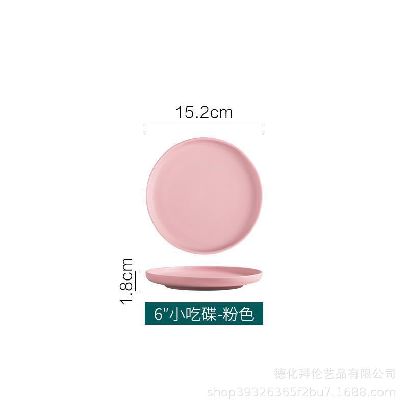 Nordic creative home dinner plates western food trays steak plates ceramic tableware breakfast plates round plates popular dessert plates