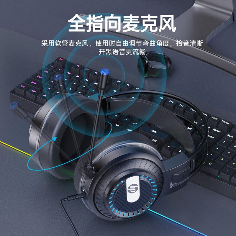 Hp/hp 8008u wired usb gaming and e-sports headset luminous headset internet cafe headset 7.1