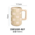 Nordic high-style ceramic cute cartoon creative painted mug - minimalist coffee cup with textured finish for modern home decor