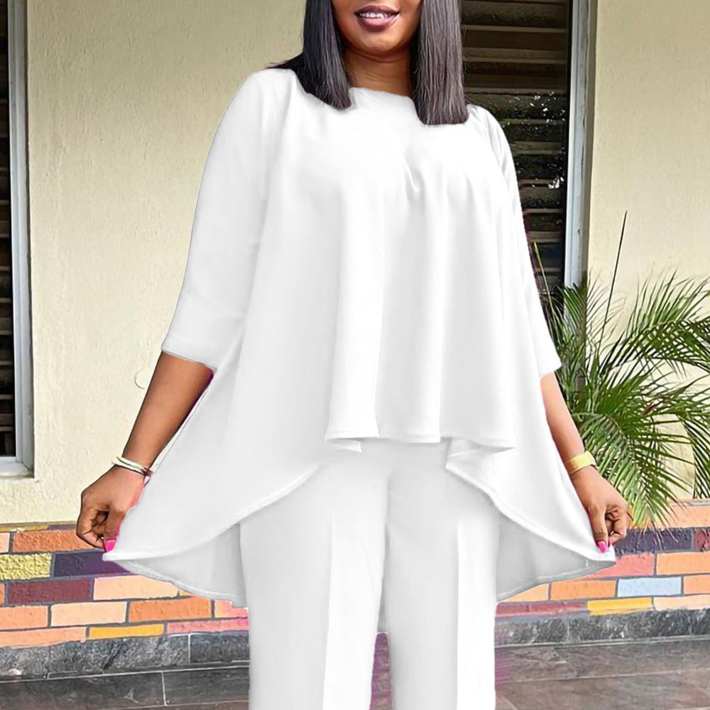 C8615   new summer foreign trade women's fashionable elegant loose plus size irregular african top