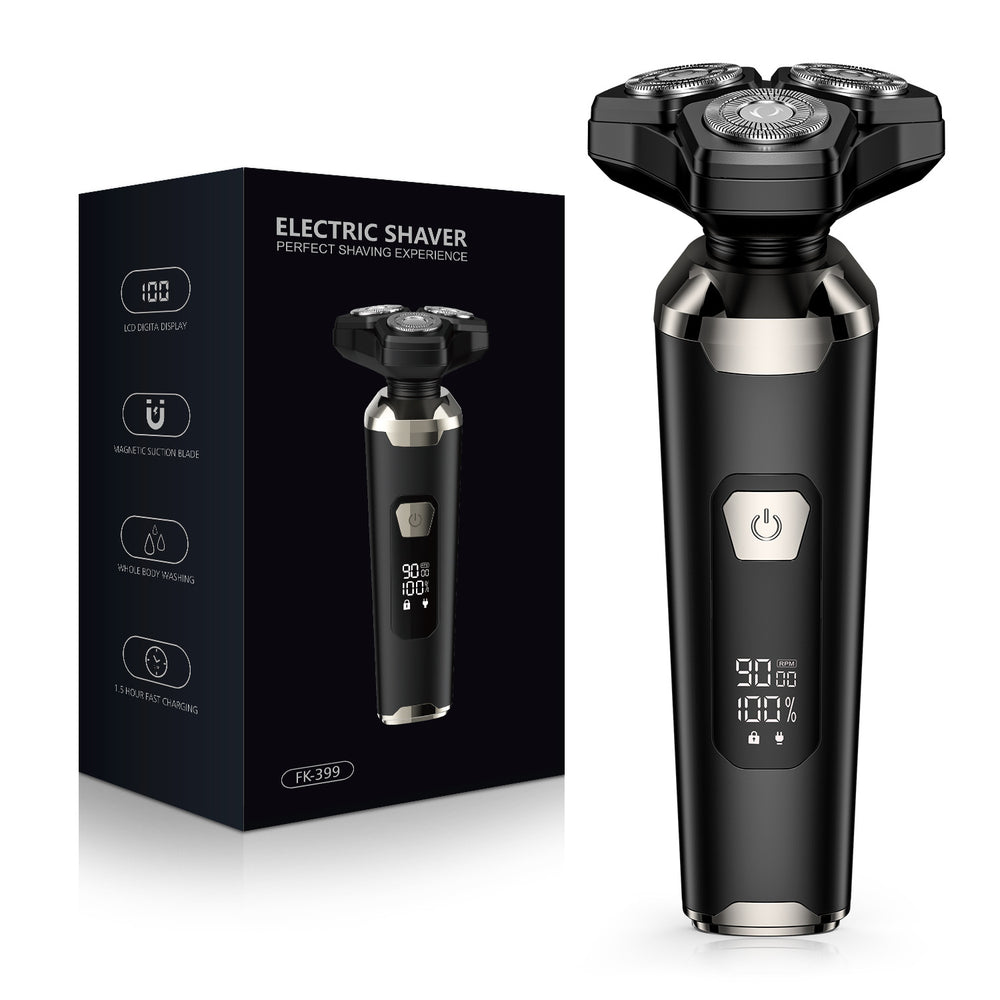 magnetic floating veneer 3-blade electric shaver men's full body washable usb fast charging beard razor gift box