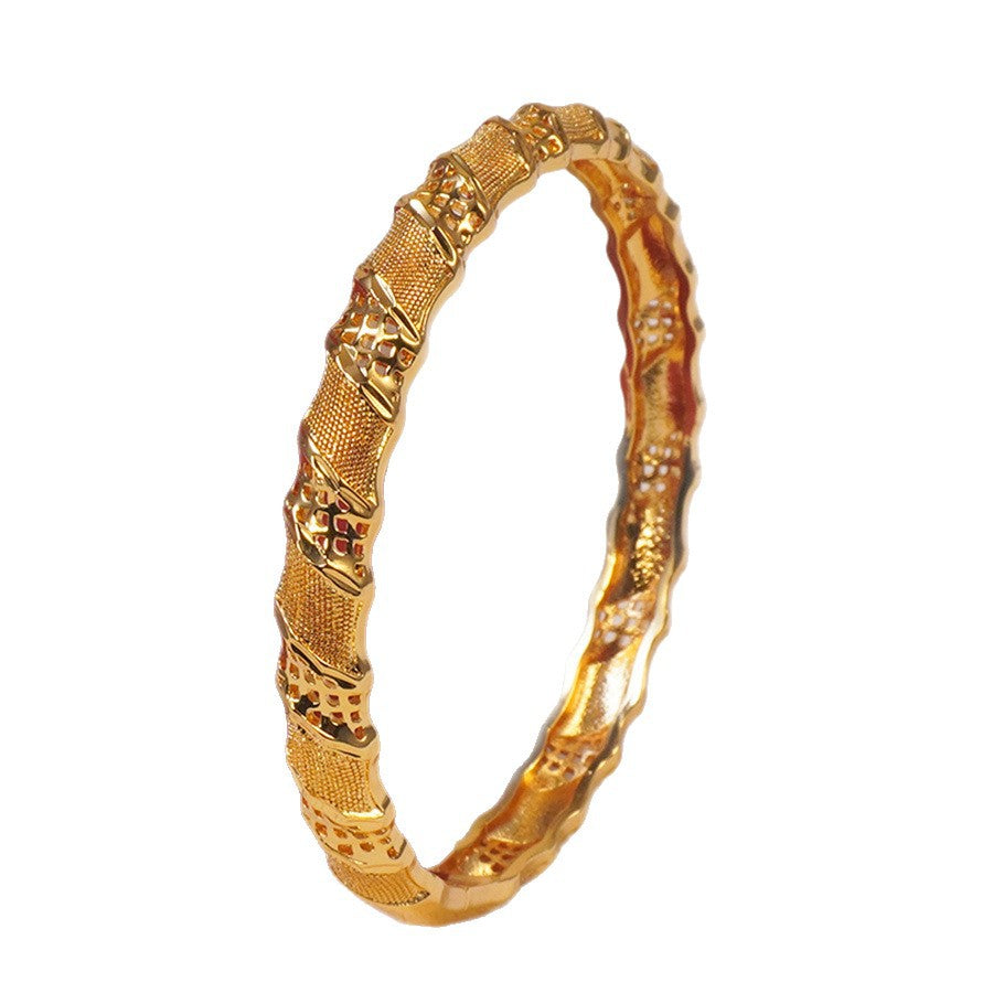 24k gold plated middle eastern women's fashion open copper bangle dubai saudi arabian jewelry bridal luxury