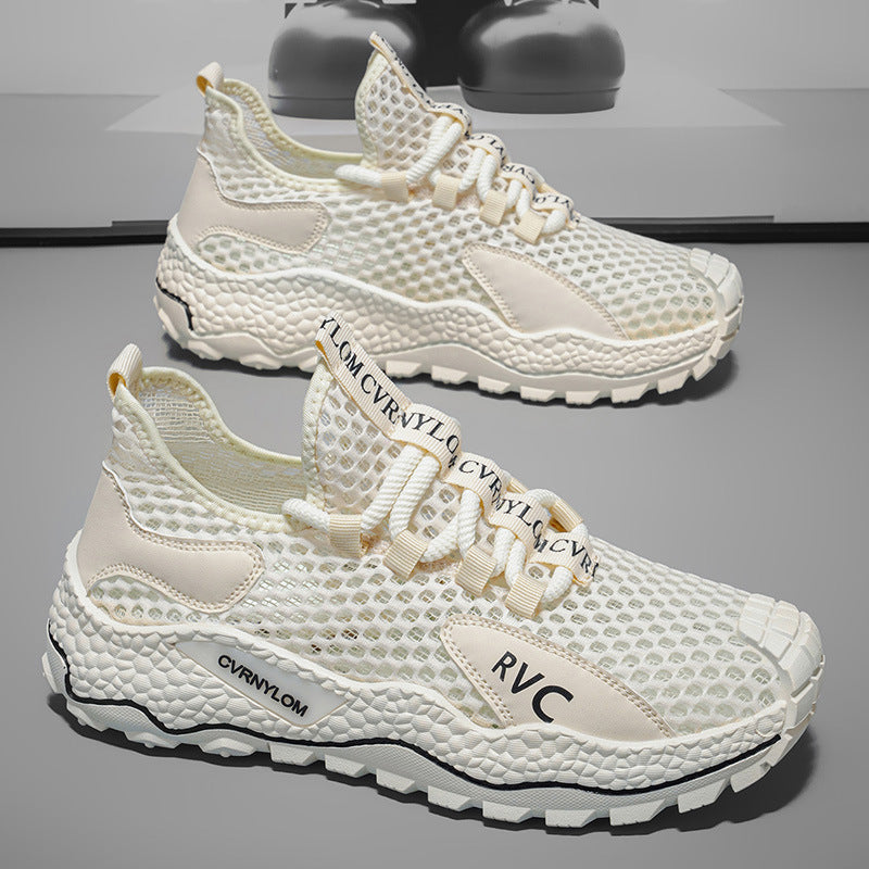 Men's shoes 2026 summer new breathable anti-odor hollow mesh lightweight versatile anti-slip casual sports trendy shoes