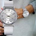Women's fashion mesh strap heart-shaped minimalist watch - wholesale hot seller for aliexpress, large dial quartz watch for cross-border e-commerce
