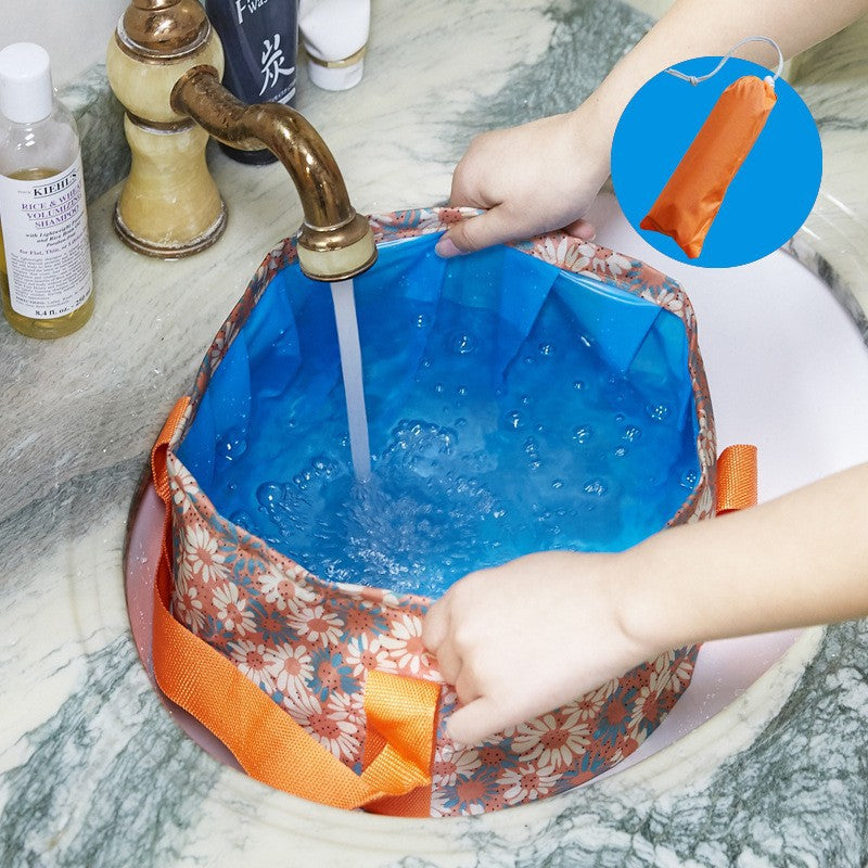 Foldable basin - portable travel round durable travel essential - outdoor water tank - portable bucket - collapsible wash basin