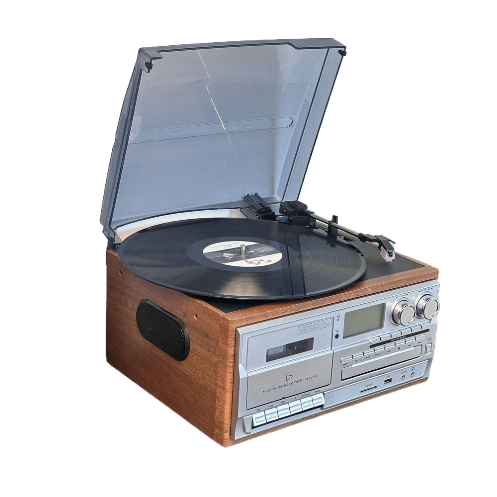 Brand new multifunctional vinyl record player lp bluetooth speaker cd player cassette tape deck - high fidelity, perfect for home, nostalgic gifts