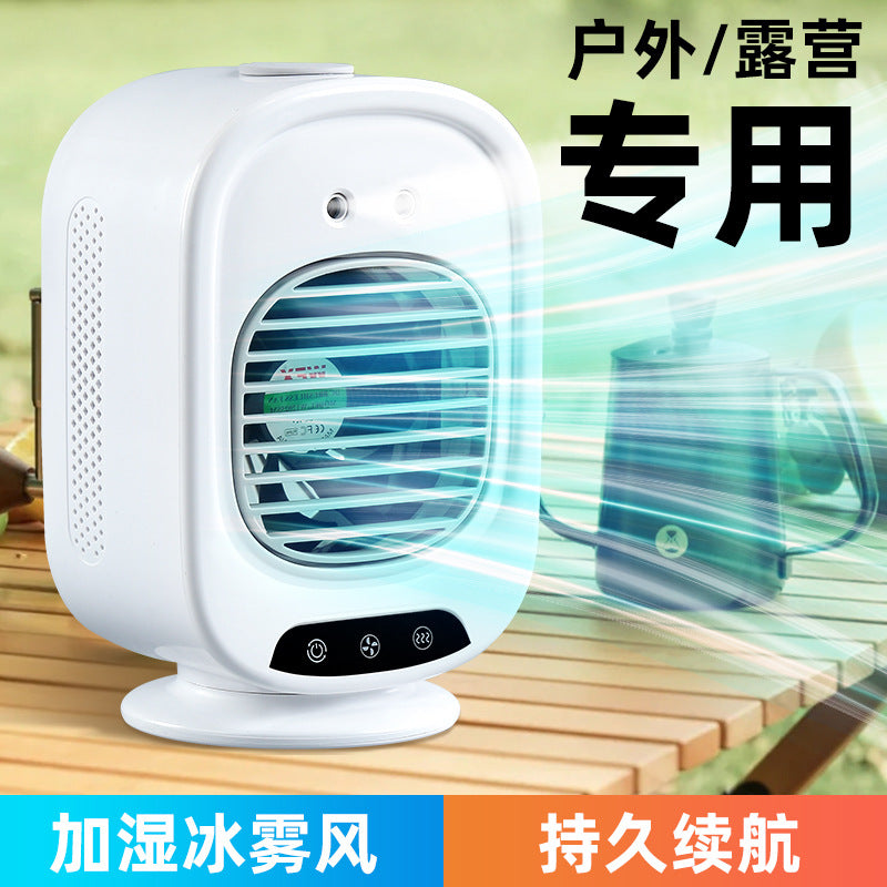 Summer new arrival: cooling mist humidifying fan - mini usb rechargeable, 3-speed desktop fan