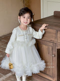 Girls' dress  autumn sweet & stylish little girl long sleeve first birthday party dress princess dress trendy skirt
