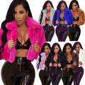 S391021 european and american autumn/winter oversized faux fur cardigan jacket