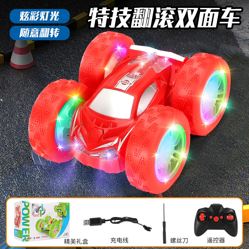 spider double-sided stunt drift car four-wheel drive off-road climbing light stunt rotate remote control car kids toy