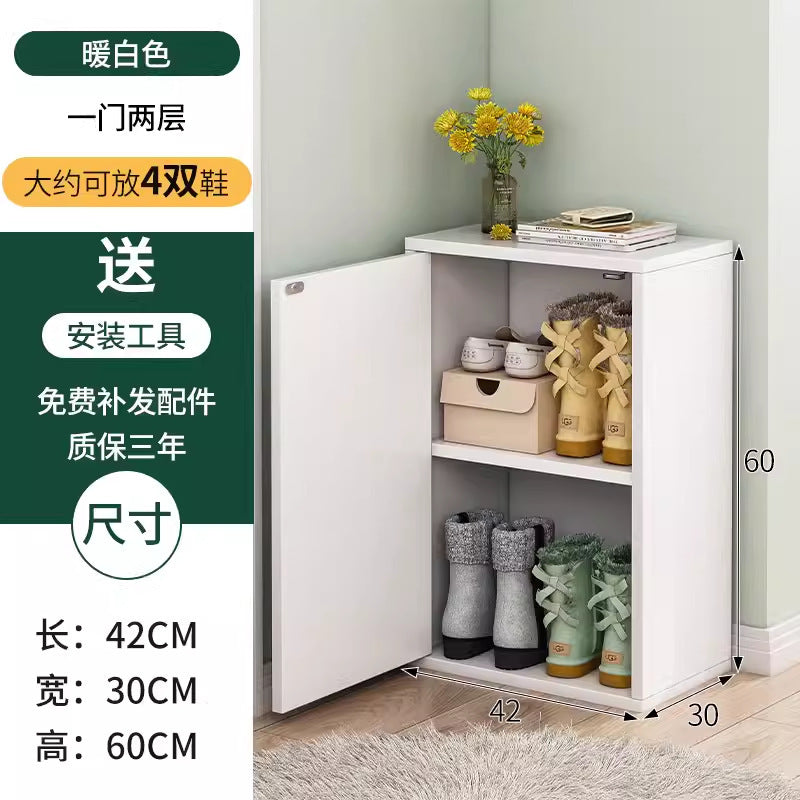 Narrow shoe cabinet Home door shoe rack Large capacity dustproof Simple shelf Corner storage Foyer cabinet Large shoe box