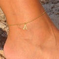 Amazon's new casual14k gold-plated waterproofletter compact 26 english letter women's anklet