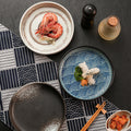 Japanese retro creative restaurant hotel rimmed ceramic western dinner plate deep plate steak plate classic stylish serving plate