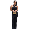 European and american style solid color women's party dress - slim fit bodycon sleeveless maxi dress with cinched waist for an elegant and slimming look