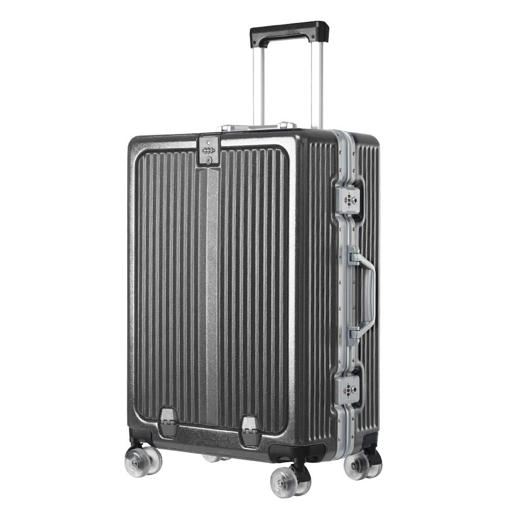 One-click front open aluminum frame 20-inch boarding case, ice skating wheel suitcase, customs lock suitcase 24-inch anti-drop trolley case