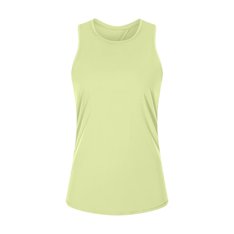 Spring/summer new arrival: barely-there feel, skin-friendly tie-up tank top - women's slit-back, loose-fit, breathable running sports cover-up s2027