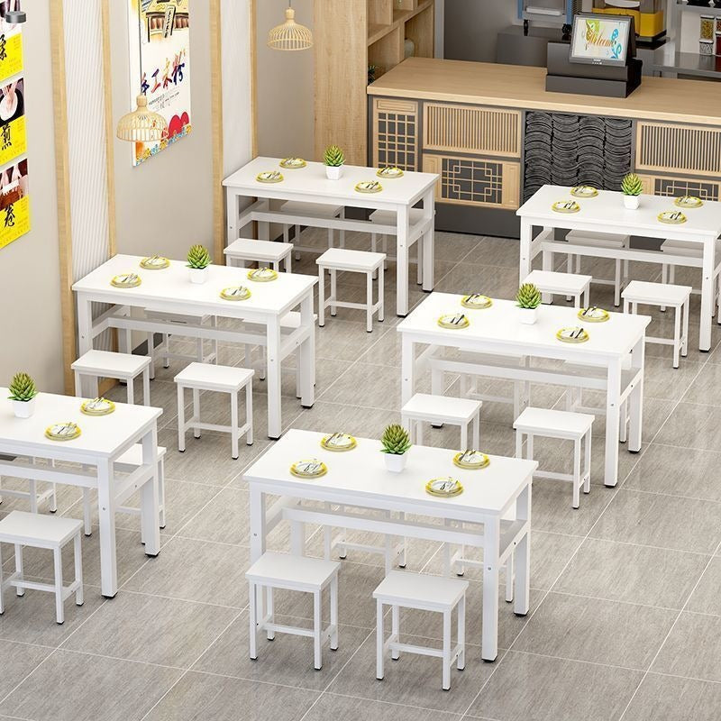 Dining table and chairs, commercial restaurant table and chair set, breakfast home use, minimalist rectangular snack bar table, cafeteria table